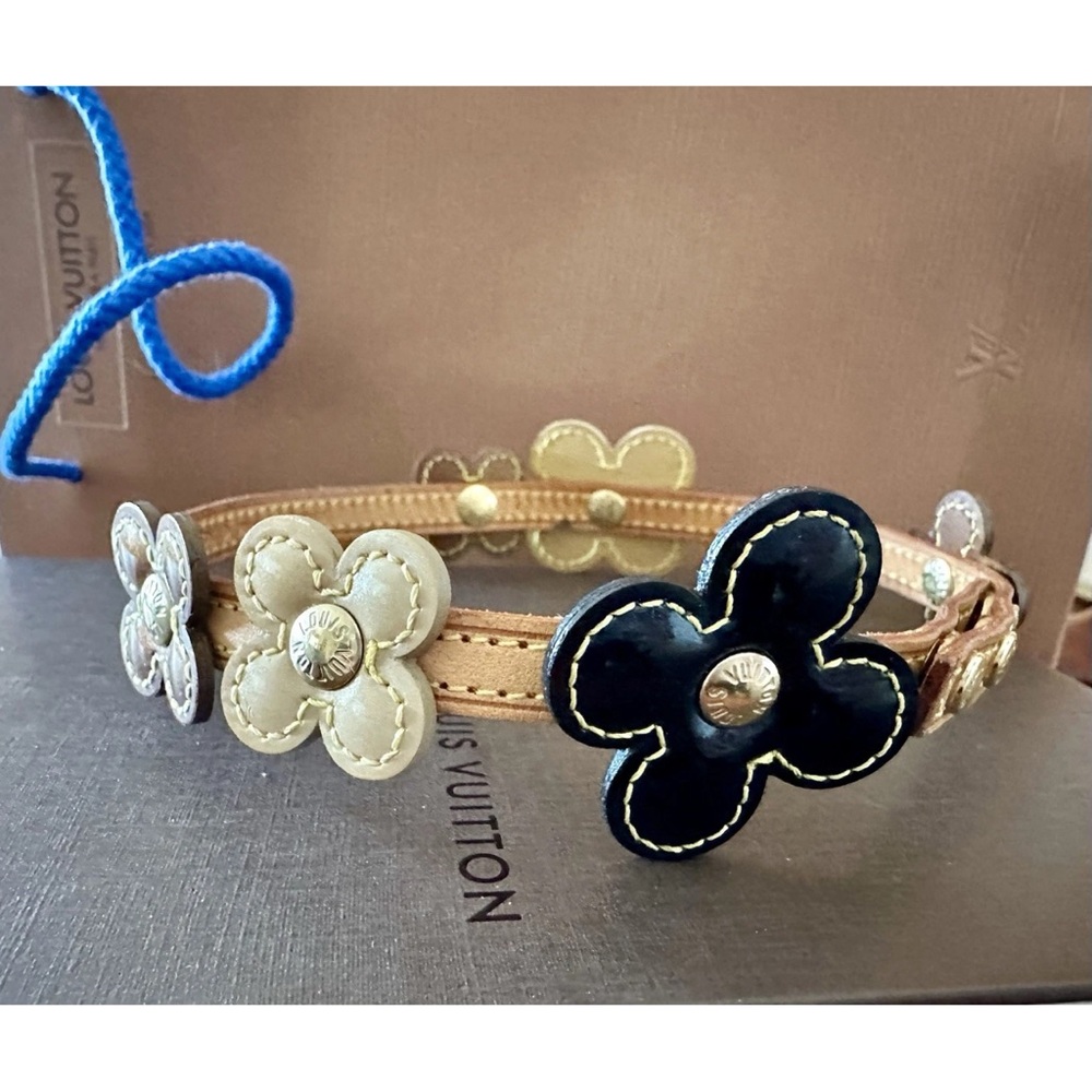 Louis Vuitton Vachetta Vernis Fleur Double Wrap Bracelet/Choker (2002)
